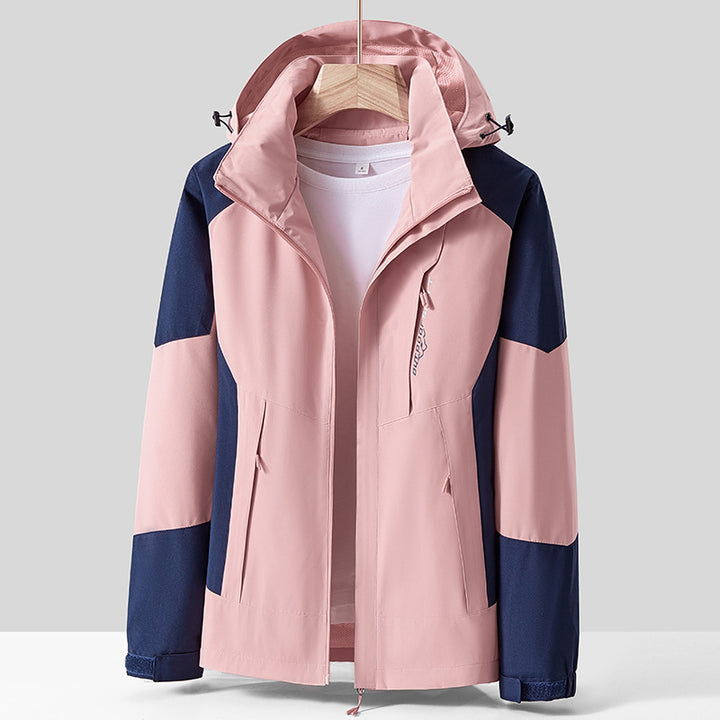 Unisex Atmungsaktive Softshell-Outdoorjacke im Colorblock-Design mit regulierbarer Kapuze und verdecktem Zweiwege-Reißverschluss Echo Archiv