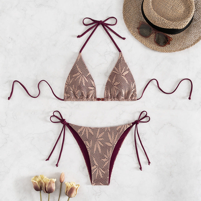 Damen Bikini-Set mit verspieltem Netzdesign und verstellbaren Bindebändern Echo Archiv