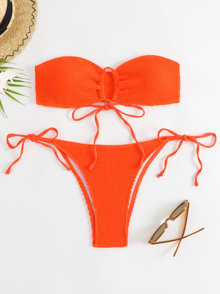 Damen Bandeau-Bikini-Set mit Klettverschluss und verstellbaren Bindebändern Echo Archiv