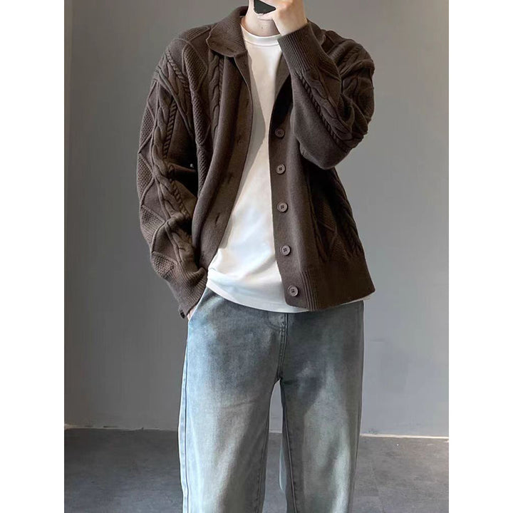Herren Grobstrickjacke mit Kabelmuster Echoarchiv