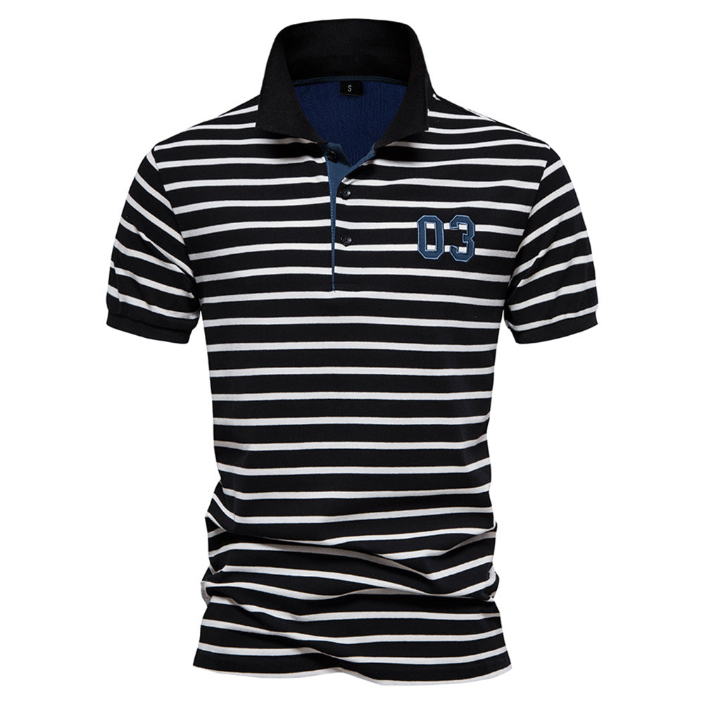 Herren Polo-Shirt mit modischem Streifenmuster und bequemem Schnitt Echoarchiv