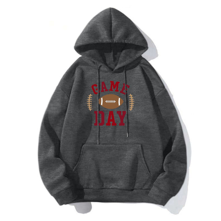 Damen Sportlicher Kapuzenpullover mit Football-Motiv Echoarchiv