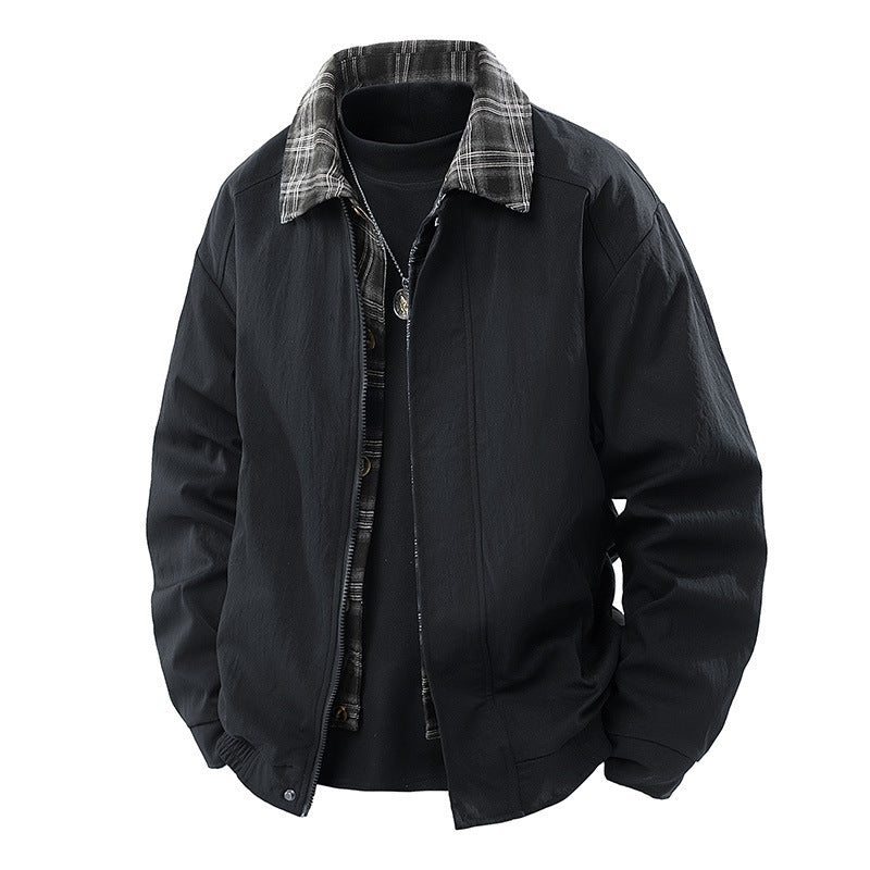 Herren Lässige Overshirt-Jacke mit kariertem Innenfutter und verdecktem Reißverschluss Echo Archiv