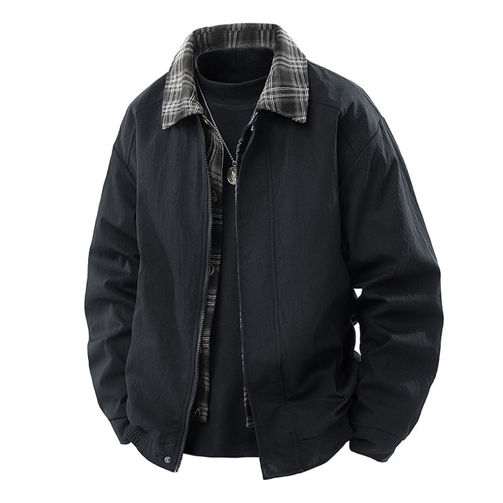 Herren Lässige Overshirt-Jacke mit kariertem Innenfutter und verdecktem Reißverschluss Echo Archiv