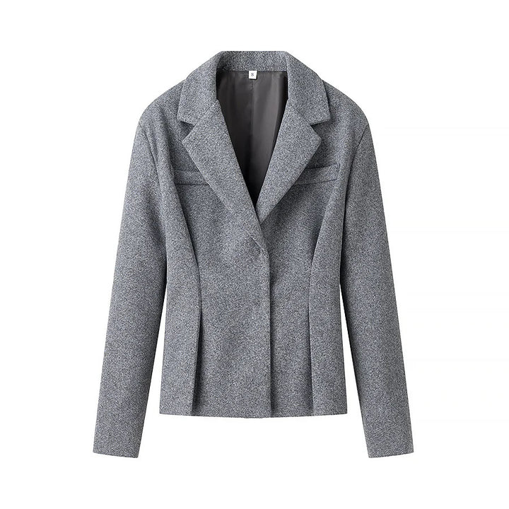Damen tailliertes Zweiteiler-Blazer- und Midirock-Set mit Wiener Nähten und plisseeartigem Faltenwurf – Valéne