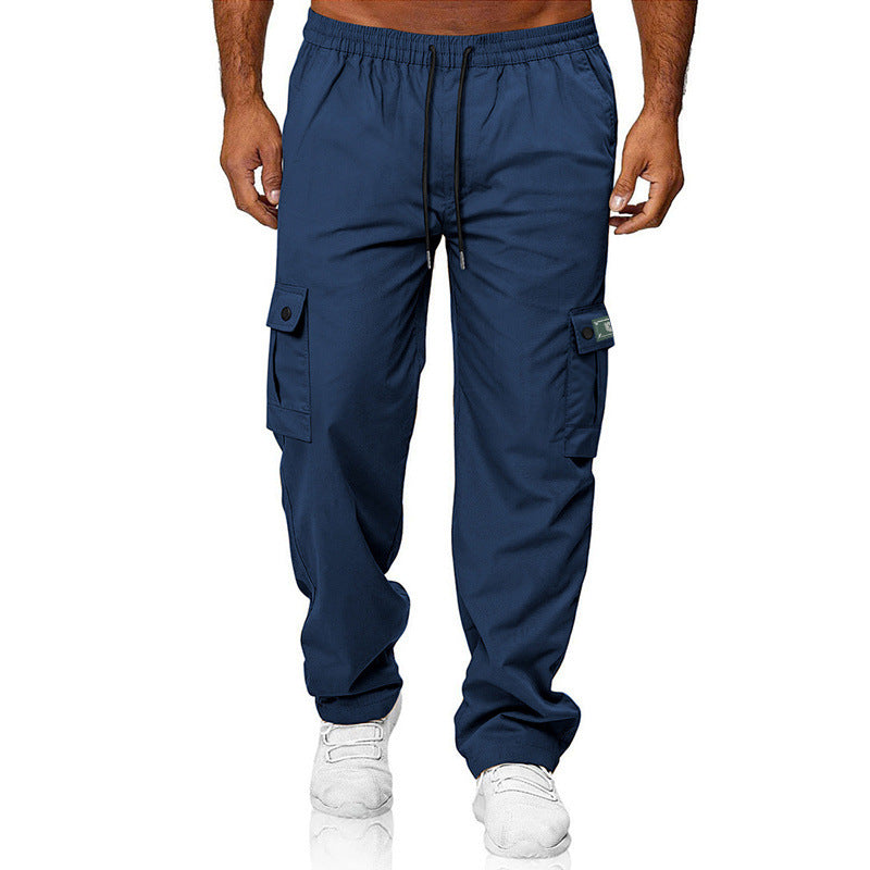 Herren Cargohose mit elastischem Bund, Kordelzug und Multifunktions-Taschen – Bravaro
