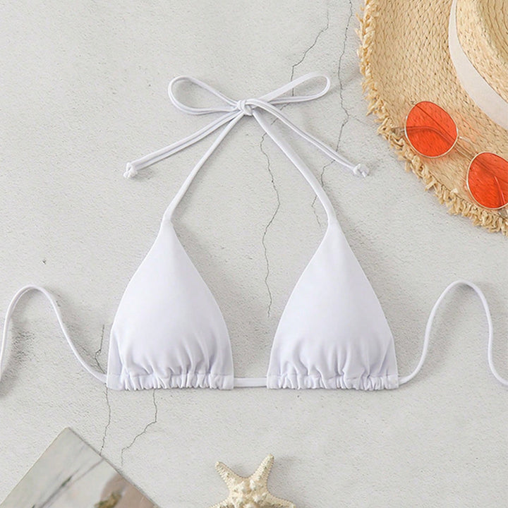 Damen Dreieck-Bikini mit raffinierten Bindebändern und animalischem Druck Echo Archiv