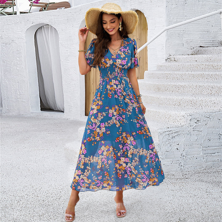 Damen Maxikleid mit schwingendem Rock und romantischem Blumenmuster Echo Archiv