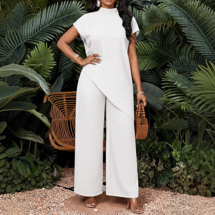 Damen Zweiteiliges Set mit asymmetrischer Tunika und weiten Palazzo-Hosen Echo Archiv
