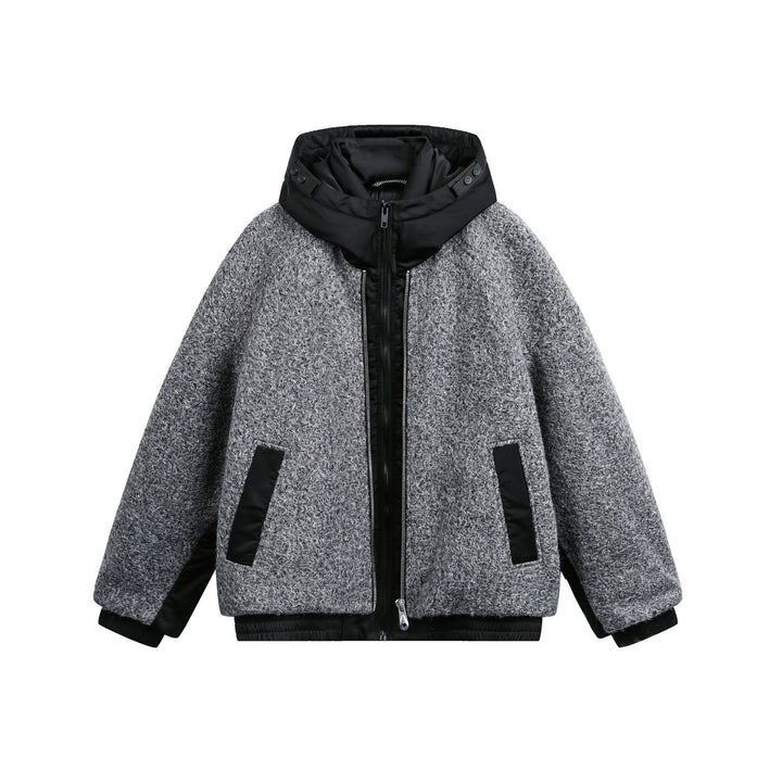 Damen Oversize Wollmix Bomberjacke mit gesteppter Kapuze Echoarchiv