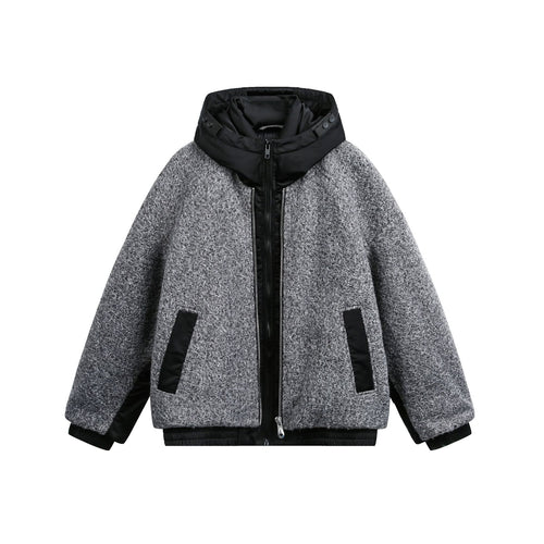 Damen Oversize Wollmix Bomberjacke mit gesteppter Kapuze Echoarchiv