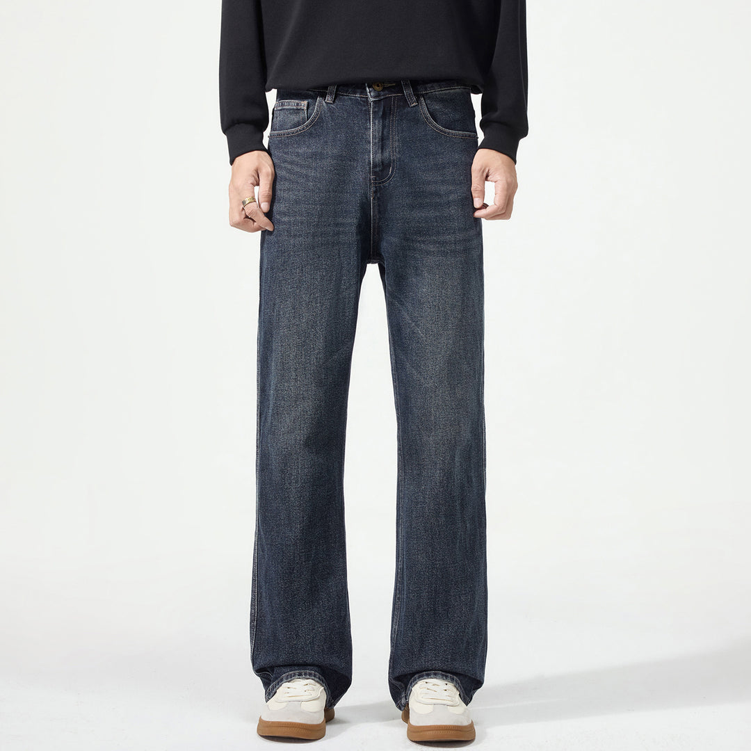 Herren Weitgeschnittene Denimjeans mit mittlerer Leibhöhe und Used-Optik Echoarchiv