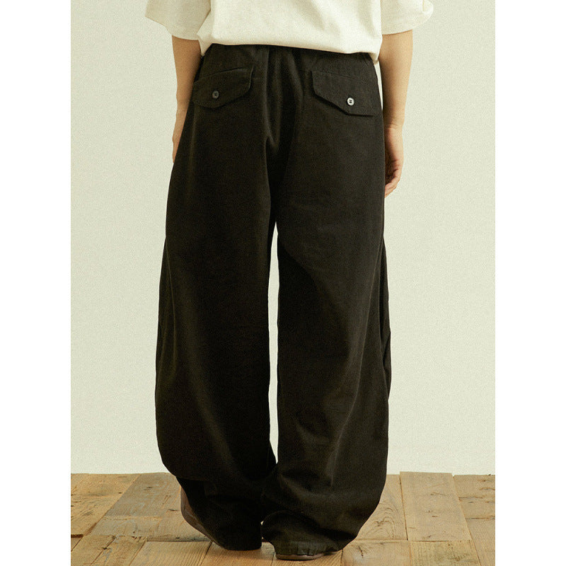 Herren Weite Baggy-Cargo-Hose mit Faltendetails und elastischem Bund Echoarchiv