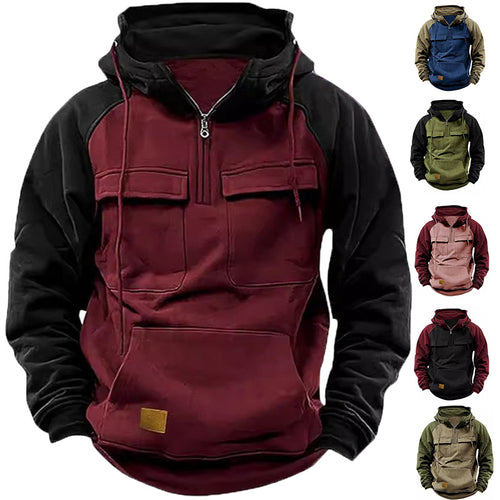 Herren stylischer Kapuzenpullover mit funktionalen Taschen Echoarchiv