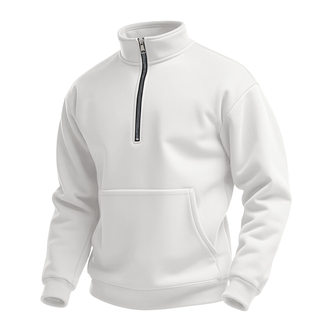 Herren sportlicher Fleece-Pullover mit Reißverschluss und Taschen Echoarchiv