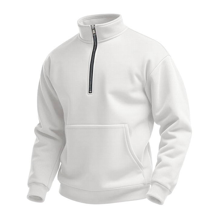 Herren sportlicher Fleece-Pullover mit Reißverschluss und Taschen Echoarchiv