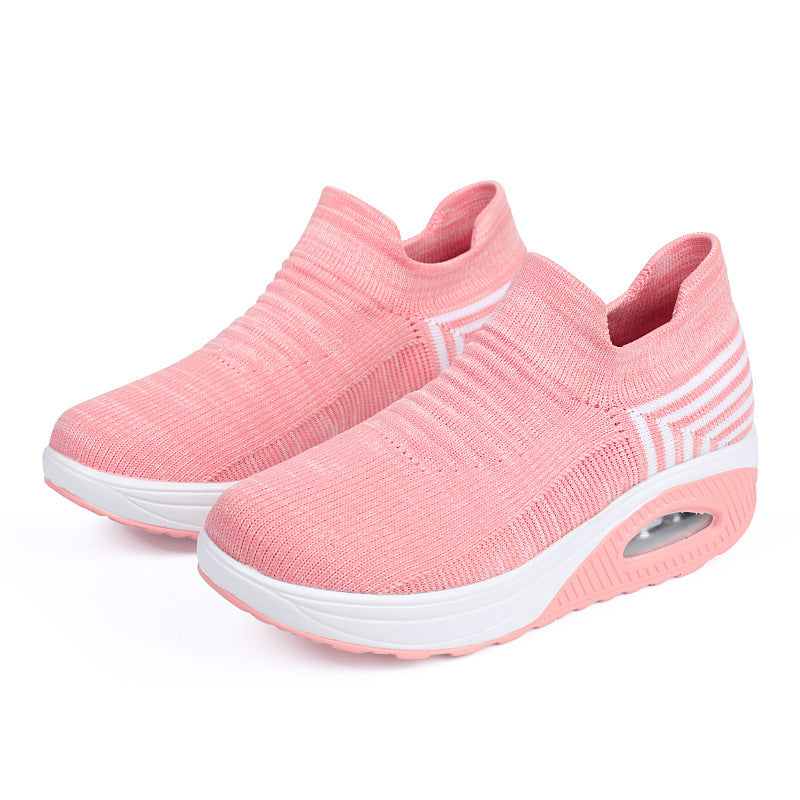 Damen nan gestrickter Schlupf-Walking-Sneaker mit anatomischer Pronationsstütze, Luftpolster-Zwischensohle und sockenähnlichem Schaft Echo Archiv