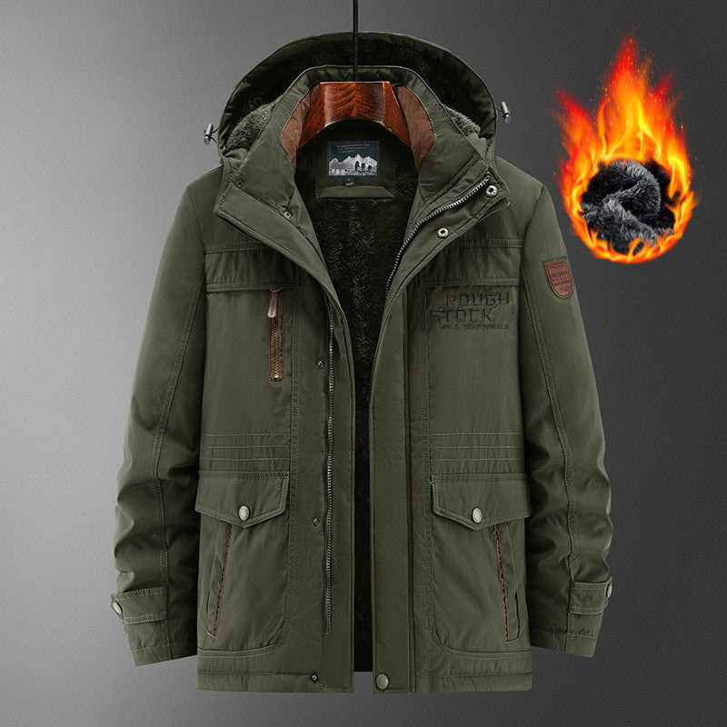 Herren Robuster gefütterter Field-Parka mit Teddyfutter, Kapuze und Multifunktions‑Taschen Echo Archiv