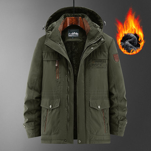 Herren Robuster gefütterter Field-Parka mit Teddyfutter, Kapuze und Multifunktions‑Taschen Echo Archiv