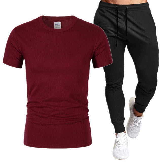 Herren Sportliches T-Shirt und Jogginghose Set Echoarchiv