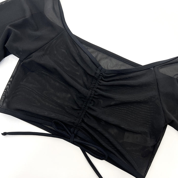 Damen Sportliches Badeoberteil mit langem Arm und hohem Bund Echo Archiv