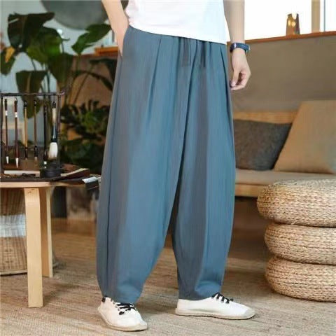 Herren nan oversized Relax-Fit Baumwoll-Jogpants mit tiefem Schritt, Tunnelzug und seitlichen Eingrifftaschen Echo Archiv