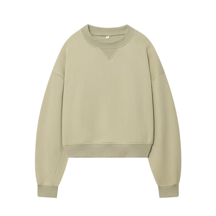 Damen Oversized kurzgeschnittenes Sweatshirt mit geripptem Halsausschnitt Echo Archiv