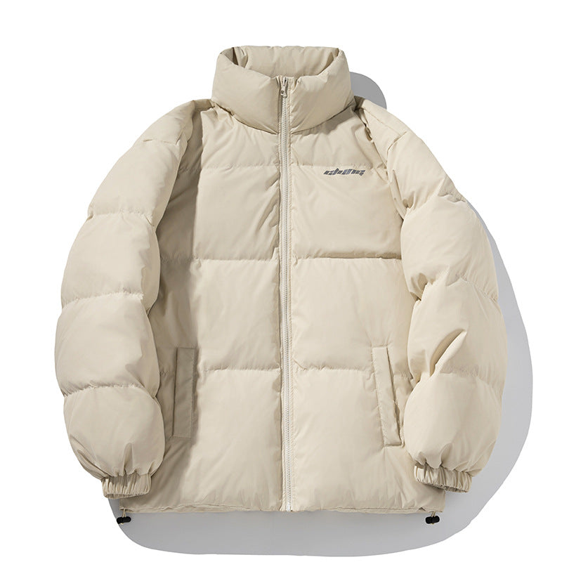 Unisex Kastig geschnittene gesteppte Daunenoptik-Jacke mit hohem Stehkragen und Kordelzugsaum Echo Archiv