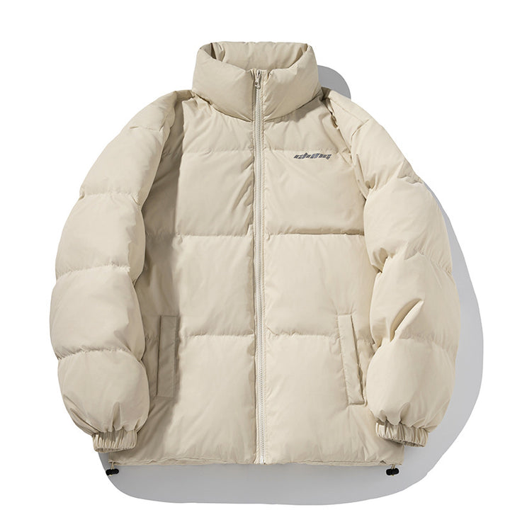 Unisex Kastig geschnittene gesteppte Daunenoptik-Jacke mit hohem Stehkragen und Kordelzugsaum Echo Archiv
