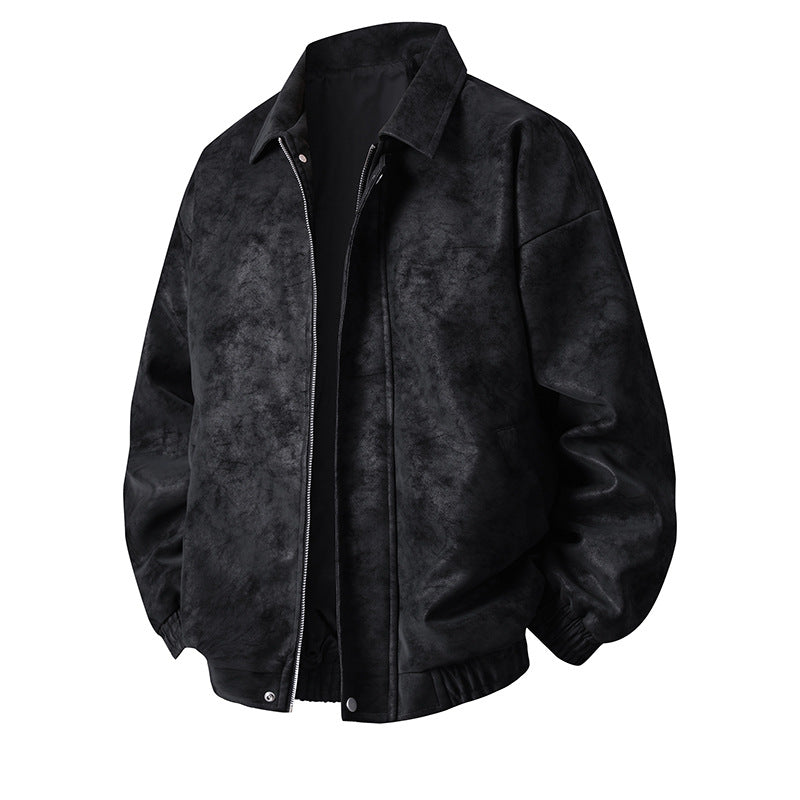 Herren Kunstleder-Bomberjacke mit lässigem Schnitt und praktischen Taschen Echoarchiv