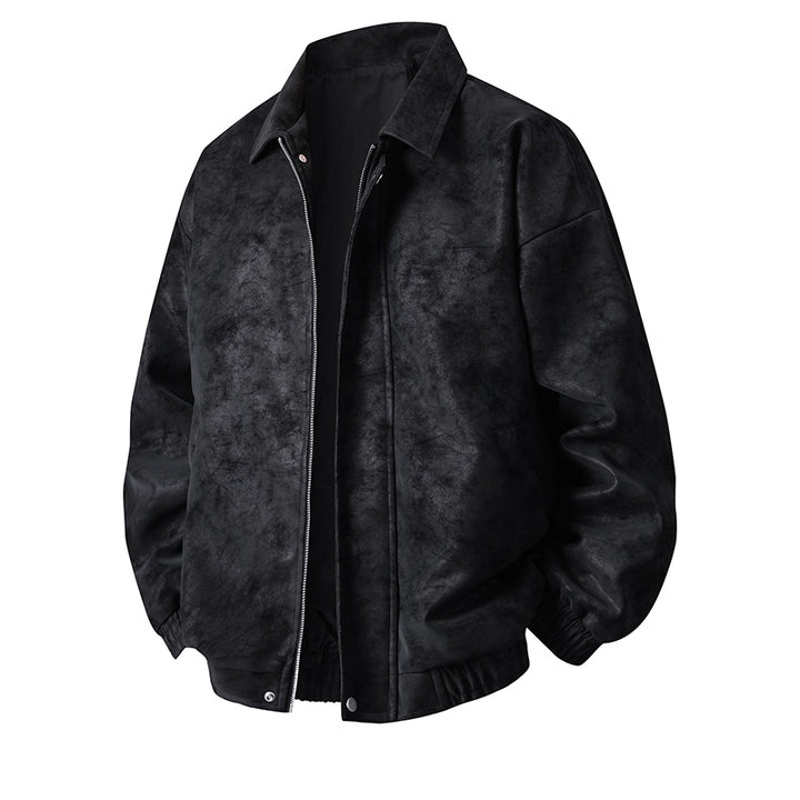Herren Kunstleder-Bomberjacke mit lässigem Schnitt und praktischen Taschen Echoarchiv