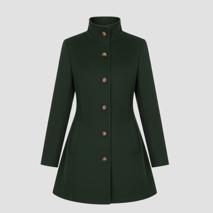 Damen Elegante Wolljacke mit hohem Kragen