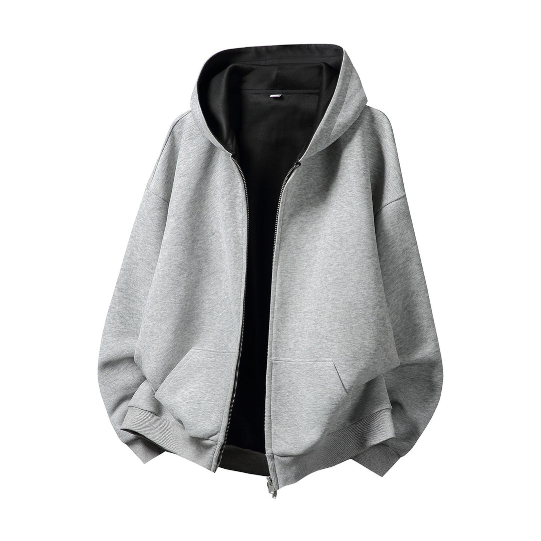Unisex Oversize-Zipjacke im Boxy‑Schnitt mit zweilagiger Kapuze und Kängurutasche Echo Archiv