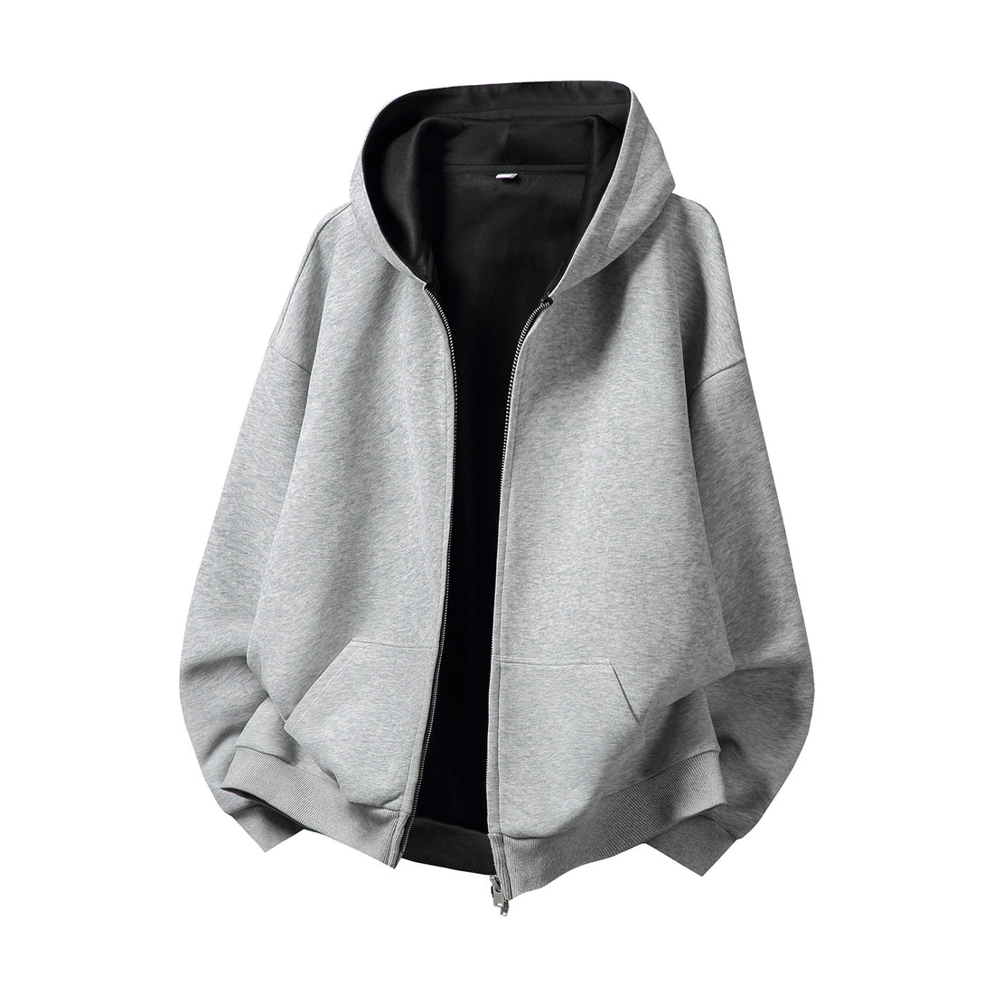 Unisex Oversize-Zipjacke im Boxy‑Schnitt mit zweilagiger Kapuze und Kängurutasche Echo Archiv