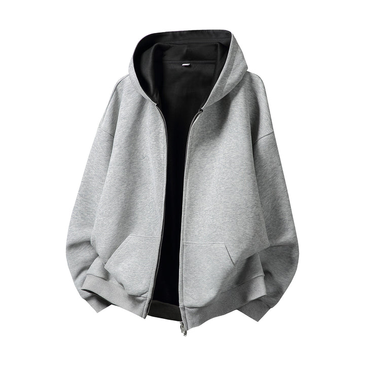 Unisex Oversize-Zipjacke im Boxy‑Schnitt mit zweilagiger Kapuze und Kängurutasche Echo Archiv