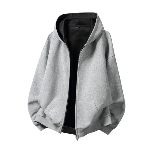 Unisex Oversize-Zipjacke im Boxy‑Schnitt mit zweilagiger Kapuze und Kängurutasche Echo Archiv