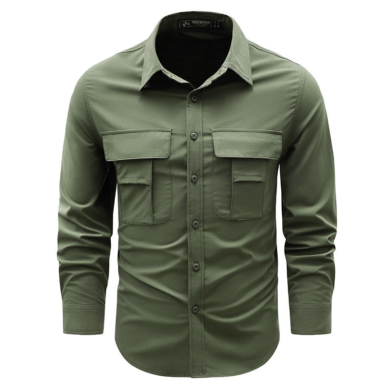 Herren nan robustes Outdoor-Utility-Hemd mit verschließbaren Brustklappen und Ripstopgewebe Echo Archiv