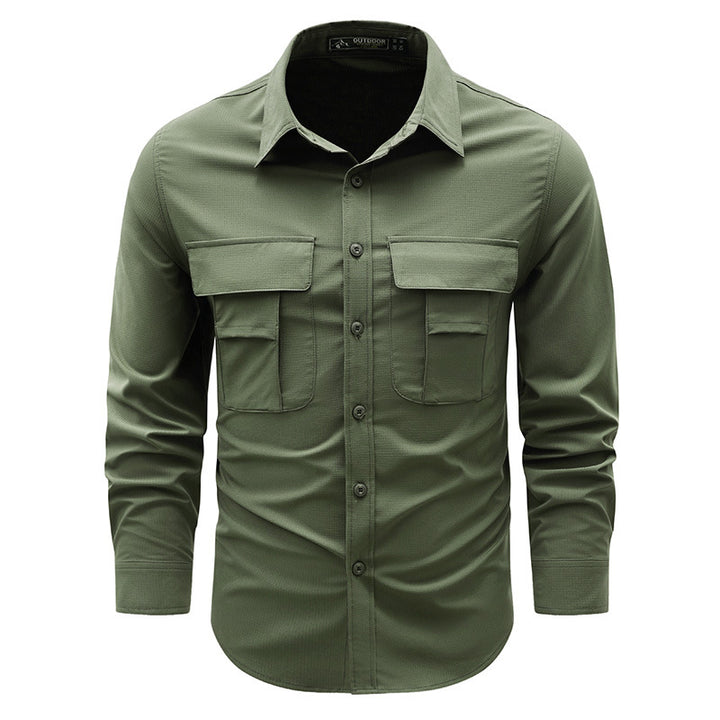 Herren nan robustes Outdoor-Utility-Hemd mit verschließbaren Brustklappen und Ripstopgewebe Echo Archiv