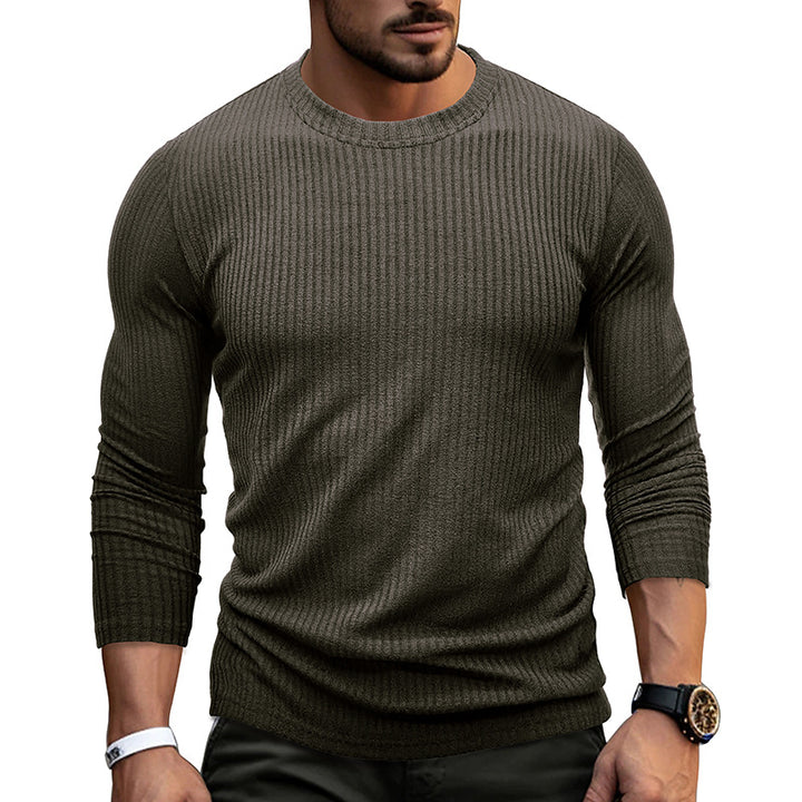 Herren Feinstrickpullover mit modischem Rippdesign und elegantem Schnitt Echoarchiv