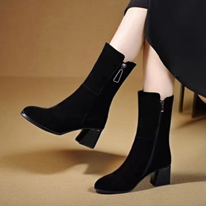 Damen Elegante und stilvolle Stiefeletten mit Blockabsatz Echo Archiv