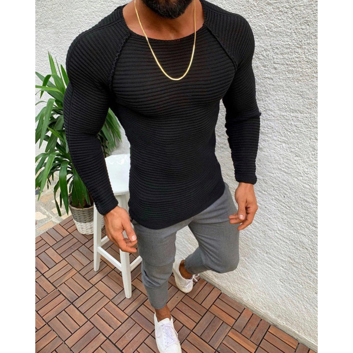 Herren Langarm Shirt mit strukturiertem Design Echoarchiv