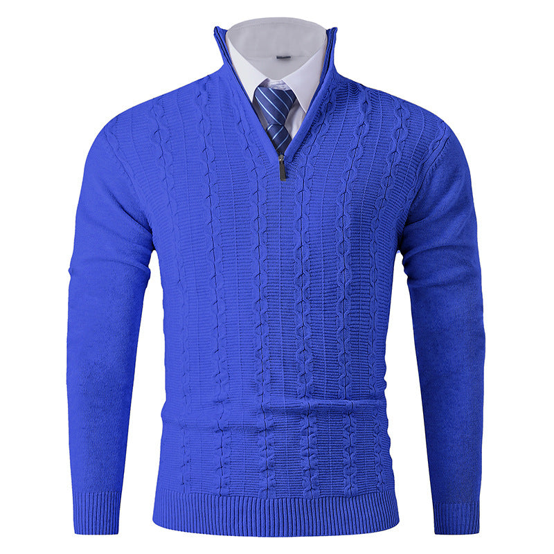 Herren modischer Rollkragenpullover mit strukturiertem Zopfdesign Echoarchiv