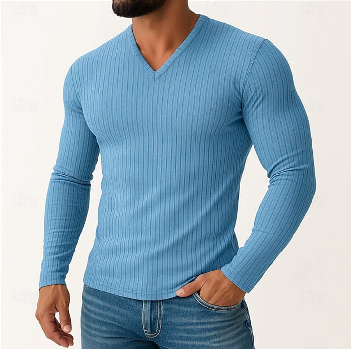 Herren Langarmshirt mit feiner Rippenstruktur Echoarchiv