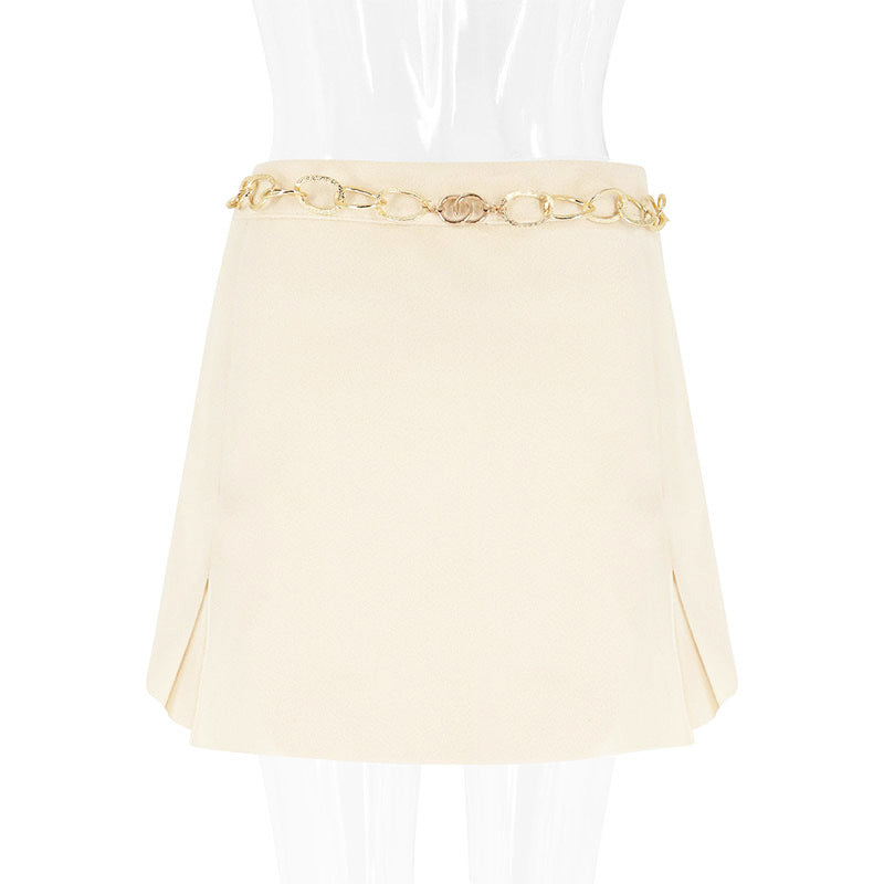 Damen eleganter Miniröcke mit goldener Kette Echo Archiv