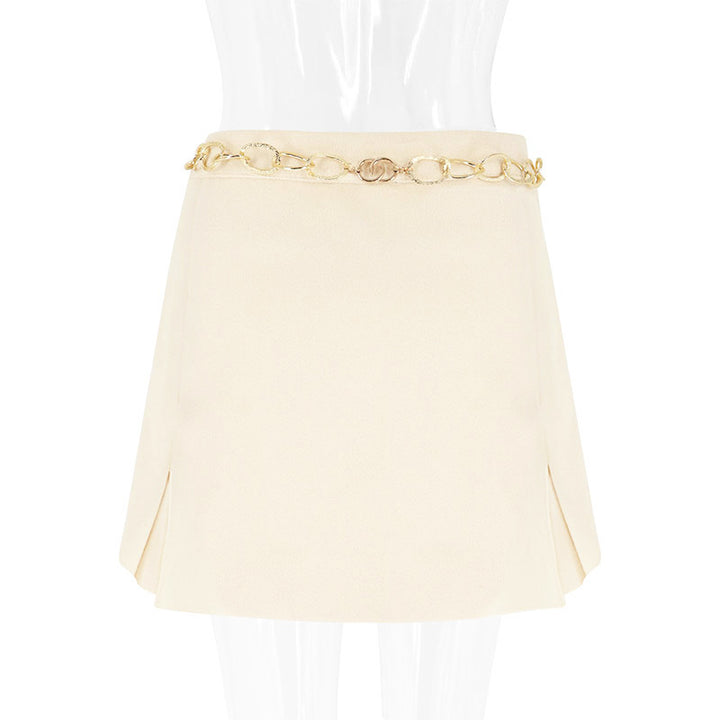 Damen eleganter Miniröcke mit goldener Kette Echo Archiv