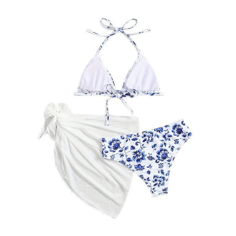 Damen Triangel-Bikini-Set mit transparenter Sarong Echo Archiv
