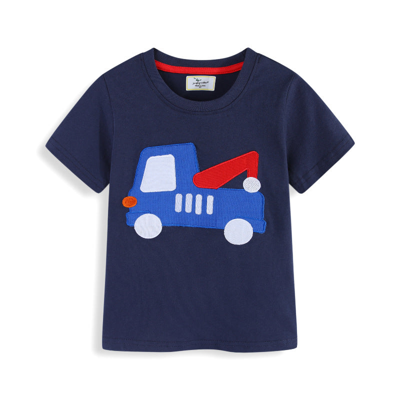 Jungen T-Shirt mit robustem Pionierfahrzeug-Applikation Echo Archiv