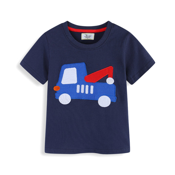 Jungen T-Shirt mit robustem Pionierfahrzeug-Applikation Echo Archiv