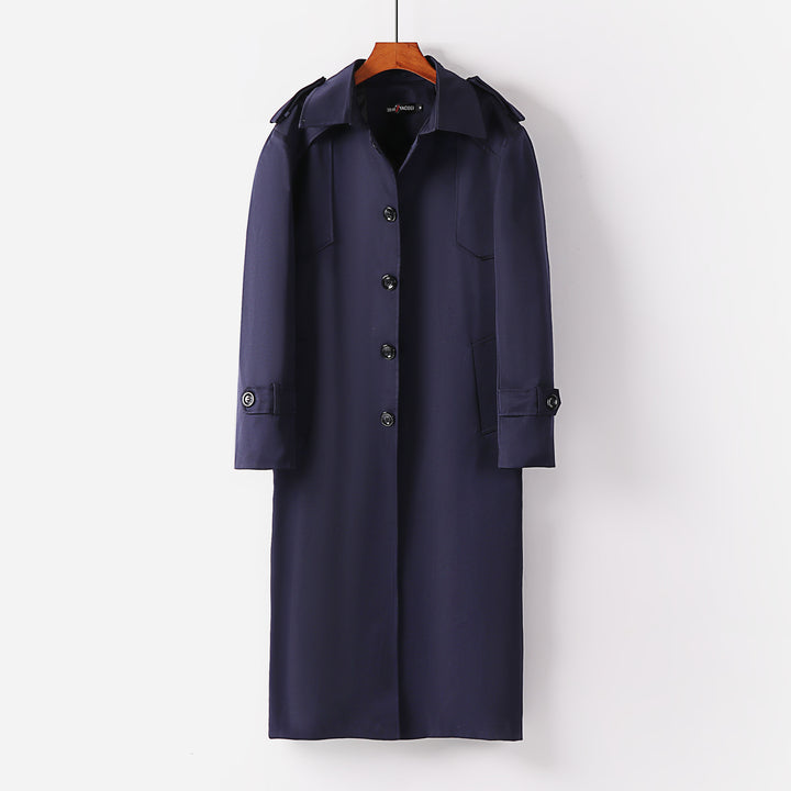 Damen eleganter leichter Trenchcoat mit Epauletten und Knopfleiste Echoarchiv