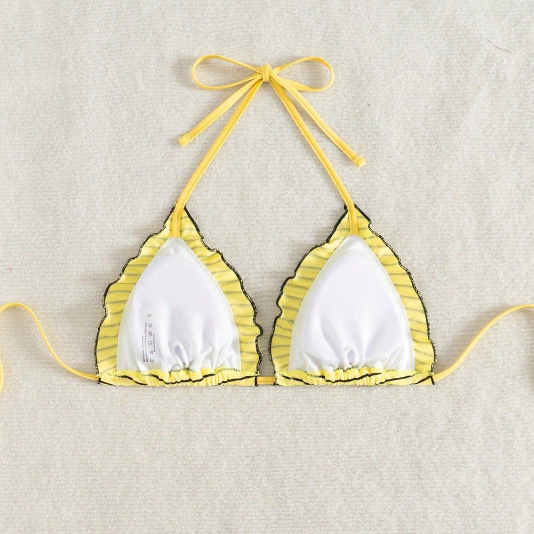 Damen Triangel-Bikini mit verspieltem Streifenmuster Echo Archiv